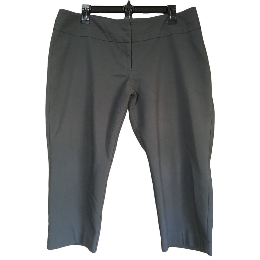 APT. 9 The Tory Capri Size 14 P Women’s Gray Faux Pockets Hook & Zipper Close
